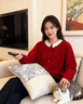 鹿王戀雪韓系甜美紅色毛衣女秋冬季2025年新款寬松百搭軟糯針織衫外套上衣 紅色 L 106-115斤 曬單實(shí)拍圖