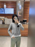 森馬（Semir）新年騏驥紅色毛衣女短款假兩件收腰上衣2026新款蕾絲下擺兩穿內搭 【格雷灰】灰色調00322 L 曬單實(shí)拍圖