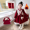 【當天發(fā)貨】女童連衣裙秋冬季加厚保暖裙子2025新款紅色拜年服 紅色送包包 130 曬單實(shí)拍圖