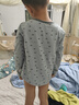 英博倫兒童保暖內衣秋衣套裝萊卡中大童薄款校服神器 85155蘭灰 130 曬單實(shí)拍圖