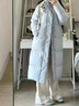 鹿王戀雪韓系羽絨棉服女2025年冬季新款加厚保暖過(guò)膝棉襖中長(cháng)款百搭外套 藍色 L 建議105-125斤 曬單實(shí)拍圖