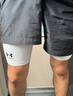 安德瑪（Under Armour）HeatGear 男訓練健身運動(dòng)高彈緊身短褲1361602 白色100 L 曬單實(shí)拍圖