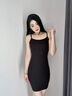 嫻柔吊帶連衣裙女夏季新款修身甜辣性感外穿打底包臀裙女裝內搭裙子 黑色 2XL 曬單實(shí)拍圖