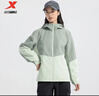 特步門(mén)店同款雙層風(fēng)衣2025春季新款連帽開(kāi)衫拼接百搭外套975128150066 薄青綠/青霧灰 S 曬單實(shí)拍圖