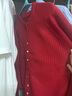 她享針織開(kāi)衫女插肩袖毛衣外套紅色百搭針織上衣外搭開(kāi)衫 T53Z127 曬單實(shí)拍圖