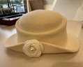 爾山集法式千金風(fēng)優(yōu)雅禮帽女秋冬赫本風(fēng)貝雷帽復古時(shí)尚顯臉小帽子漁夫帽 山茶花千金帽【白色】 曬單實(shí)拍圖
