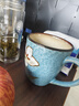 玉泉 創(chuàng  )意陶瓷杯子家用牛奶杯咖啡杯子 馬克杯辦公室陶瓷釉下彩水杯 韓式淺湖藍馬克杯 曬單實(shí)拍圖