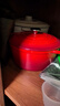 樂(lè )扣樂(lè )扣（LOCK&LOCK）鑄鐵琺瑯鍋雙耳煲湯輔食燜煮鍋多功能鍋具電磁爐通用 紅色 24cm 曬單實(shí)拍圖