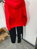 李寧（LI-NING）兒童運動(dòng)套裝紅色加絨2026馬年新款男大童本命年衛衣衛褲兩件套 新年套裝 七【加絨衛衣/加絨潮流衛褲】 160 曬單實(shí)拍圖