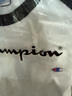 Champion冠軍長(cháng)袖T恤男2025秋季新款刺繡寬松插肩袖純棉上衣女夏 白拼黑色 L 曬單實(shí)拍圖