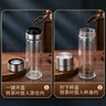 XDO一鍵開(kāi)蓋水杯男士茶杯雙層玻璃泡茶杯子防爆耐高溫全鋼蓋 曬單實(shí)拍圖