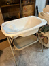 cam IL MONDO DEL BAMBINO意大利進(jìn)口新生兒洗澡架 多功能洗護臺寶寶護理臺 嬰兒加厚洗浴架 浴盆+支架【棕白色澡盆】 曬單實(shí)拍圖