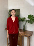 衛夕（WEIXI）媽媽裝2025新款假兩件加絨毛衣中老年女秋冬加厚半高領(lǐng)打底衫上衣 紅色上衣 加絨 3XL 建議140-155斤 曬單實(shí)拍圖