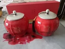 宣彩陶瓷茶葉罐包裝盒空盒紅茶瓷罐碧螺春茶罐綠茶陶瓷罐禮盒空禮盒 如見(jiàn)青山（紅色）雙瓷 曬單實(shí)拍圖