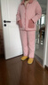 曼妮芬棉質(zhì)生活冬季情侶睡衣家居服加厚翻領(lǐng)開(kāi)襟長(cháng)袖長(cháng)褲套裝棉服 霧霾粉（女） L 165 曬單實(shí)拍圖