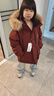 雅鹿兒童羽絨服2025冬季新款男女童毛領(lǐng)連帽派克中大童加厚保暖外套 深雅紅 貉子真毛領(lǐng) 140 新國標90絨子 充絨量93克 曬單實(shí)拍圖