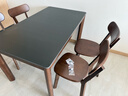 源氏木語(yǔ)實(shí)木巖板餐桌北歐小戶(hù)型黑色巖板飯桌簡(jiǎn)約風(fēng)橡膠木飯桌1.4m+椅*4 曬單實(shí)拍圖