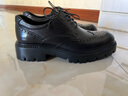 紅蜻蜓正裝鞋春秋布洛克雕花厚底商務(wù)鞋大頭皮鞋WTA15140 黑色 41 曬單實(shí)拍圖