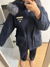 茵曼三防可拆毛領(lǐng)連帽羽絨服2025冬女裝新款派克服外套 寶藍色 L 曬單實(shí)拍圖