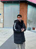 雪中飛（SNOWFLYING）男士中長(cháng)款休閑羽絨服冬季新款時(shí)尚青少年加厚條紋休閑上衣外套潮 黑色 2XL 適合155-175斤 曬單實(shí)拍圖