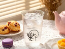 【高硼硅玻璃】ins風(fēng)卡通耐熱玻璃杯拿鐵杯美式咖啡果汁杯子 捧花小狗杯 460ml 曬單實(shí)拍圖