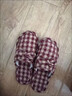 索凱特不傷地板無(wú)聲室內拖鞋包頭秋冬季棉布格子防滑顆粒布底居家靜音男 女包腳 蝴蝶結 淺紅大格 38-39 女大碼適合38-39腳 曬單實(shí)拍圖