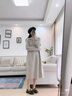 Helolis針織連衣裙女秋冬新款寬松法式裙子打底內搭中長(cháng)款過(guò)膝毛衣裙子女 燕麥色 L 建議110-120斤 曬單實(shí)拍圖
