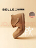 百麗（Belle）明星同款小領(lǐng)巾高幫勃肯鞋女新款棉鞋雪地短靴子D3G1DAD5 棕色-絨里 37 (235mm) 曬單實(shí)拍圖