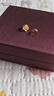 中國黃金（CHINA GOLD）18K金蜂巢四葉草耳釘女新款閃耀龍鱗情人生日禮物馬年本命年禮物 18K金四葉草耳釘【一對】 約0.2g 曬單實(shí)拍圖