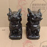 妥大師黑曜石色麒麟擺件大號墨玉麒麟擺設火麒麟玉石一對廚房客廳玄關(guān) 一對 高12厘米 曬單實(shí)拍圖
