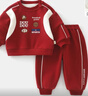 DUUDUU男童套裝冬季休閑衛衣秋冬款男寶寶百搭加絨加厚衛褲兩件套 紅 90 曬單實(shí)拍圖