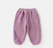 嘟嘟家寶寶褲子冬裝男童奧粒絨休閑褲女童加絨加厚長(cháng)褲冬季兒童保暖童裝 紫色 100 曬單實(shí)拍圖