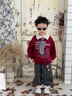 G.duck小黃鴨男童加絨套裝秋冬款2025新款兒童加厚衛衣男孩韓版兩件套冬 紅色 【送領(lǐng)帶】上衣+褲子 120 (建議105-115cm 5-6周歲) 曬單實(shí)拍圖