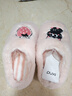樸西蘋(píng)果頭棉拖鞋女士可愛(ài)加絨拖鞋秋冬保暖家居情侶 翻糖粉 37-38 曬單實(shí)拍圖