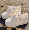 ZCVRR港風(fēng)小白鞋女2026新款春夏季百搭透氣板鞋女生學(xué)生厚底休閑運動(dòng)鞋 米白色 36 (230mm) 曬單實(shí)拍圖