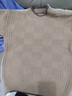 男童毛衣秋冬加厚2025新款兒童針織衫大童格子冬季帥氣男孩打底衫 咖色 160 建議身高150cm 曬單實(shí)拍圖