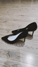 蜘蛛王女鞋高跟鞋細跟通勤尖頭百搭職業(yè)工作鞋女士皮鞋 黑色 34  曬單實(shí)拍圖