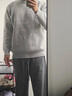 Rindu純色圓領(lǐng)針織衫毛衣冬季男士毛衣男士打底百搭保暖衣加厚毛織外套 灰色 毛衣 M 曬單實(shí)拍圖
