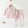 婧麒嬰兒分體高腰套裝夾棉秋冬款純棉保暖寶寶女孩睡衣冬季家居服 香芋玫瑰紫 73 cm 曬單實(shí)拍圖