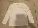 長(cháng)袖t恤男純棉秋冬內搭圓領(lǐng)秋衣純色印花休閑基礎打底衫 白色【平口袖】 L 120-140斤 曬單實(shí)拍圖