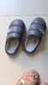 細細條（XIXITIAO）男士棉拖鞋秋冬季防水pu皮加絨保暖防滑居家用時(shí)尚棉鞋ins 深灰色【創(chuàng  )意英文字母】 42-43 【標準碼】 曬單實(shí)拍圖