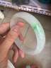 翡翠手鐲玉手鐲緬甸老坑冰糯種手鐲女款正圈油青飄花玉鐲子正品平安鐲 圈口59-60mm 曬單實(shí)拍圖
