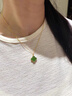 蔻小姐天然和田碧玉四葉草項鏈女款菠菜綠玉石吊墜高端珠寶禮物 【13*4mm】碧玉吊墜（含鑒定證書(shū)） 45cm 曬單實(shí)拍圖