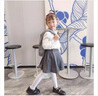 Wqsugnt國際品牌女童jk套裝學(xué)院風(fēng)制服秋冬洋氣兒童襯衫百褶裙針織三件套 深灰色 毛衣+襯衫+短裙三件套【禮盒裝+當日發(fā)貨】 130 曬單實(shí)拍圖