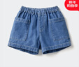 優(yōu)衣庫嬰幼兒寶寶牛仔松緊短褲休閑運動(dòng)褲水洗產(chǎn)品473615 65 寶藍色 90 曬單實(shí)拍圖