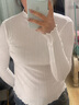 妙奕嘉打底衫女秋冬內搭洋氣2025新款半高領(lǐng)打底衫黑白色長(cháng)袖t恤女上衣 白色麻花木耳邊打底衫【均碼】 均碼 曬單實(shí)拍圖