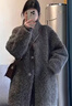 勤馳小胡羊皮草大晶拉貢“星輝斑斕”綿羊皮毛一體中長(cháng)腰帶外套759 晨夜灰 M 曬單實(shí)拍圖