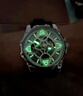OTM四葉草手表男鏤空機械表男士男款正品高級感機械蟲(chóng)洞概念氙氣表潮 銀殼+綠色表帶 45mm 曬單實(shí)拍圖