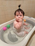 KINGXIAOJING日本進(jìn)口品質(zhì)嬰兒洗澡盆寶寶可折疊幼兒坐躺大號浴桶新生兒用品 灰色浴盆+浴架 曬單實(shí)拍圖