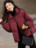 德瑪納【蓬松小面包】冬季輕量感保暖立翻領(lǐng)兩穿棉衣抽繩短款女棉服外套 曬單實(shí)拍圖